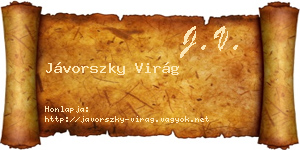 Jávorszky Virág névjegykártya