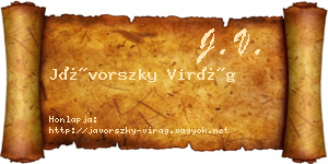 Jávorszky Virág névjegykártya