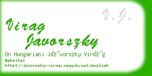 virag javorszky business card